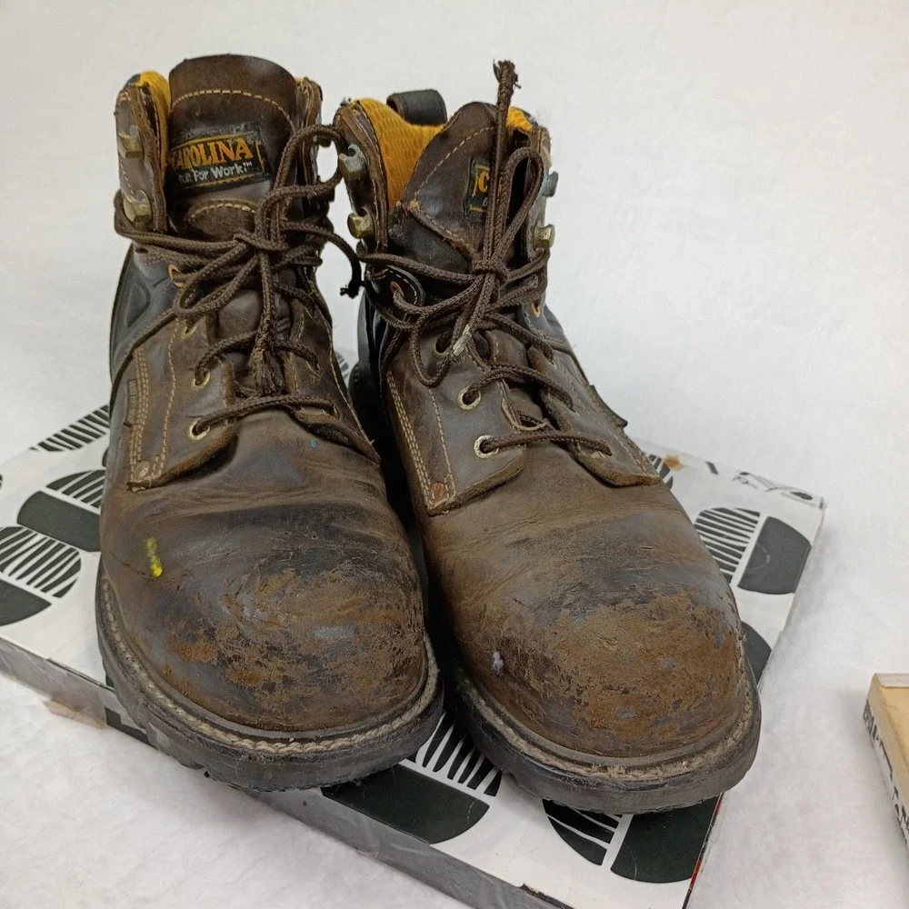 Carolina Mens Waterproof N‎ Work Boots Brown Leather Oil Resistant 9